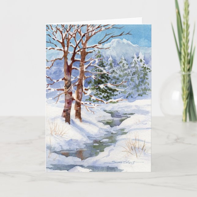 Carte de Noël Watercolor W-33 (Devant)