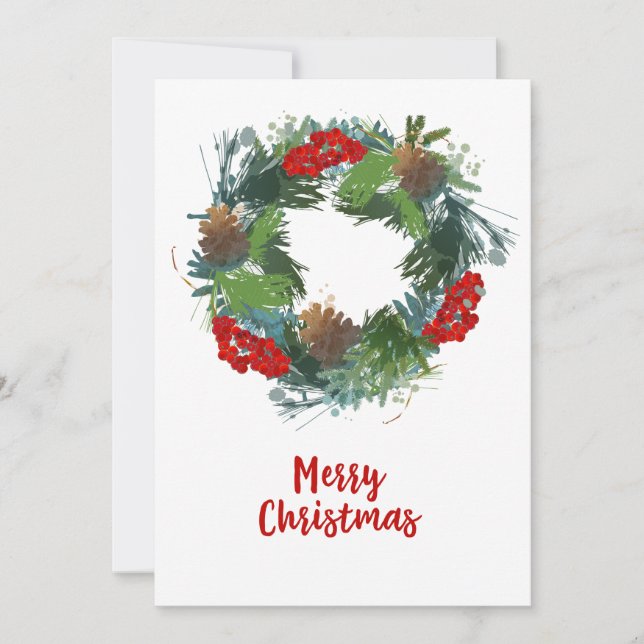 Carte de Noël Watercolor Wire (Devant)