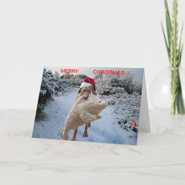 Carte de Noël Weimaraner (Devant)