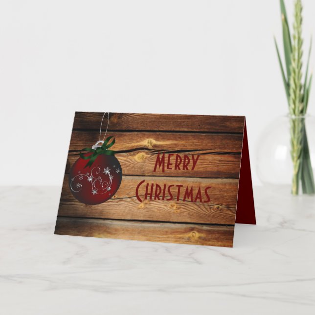Carte de Noël Western Barnwood (Devant)