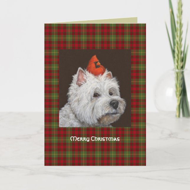 Carte de Noël Westie (Devant)