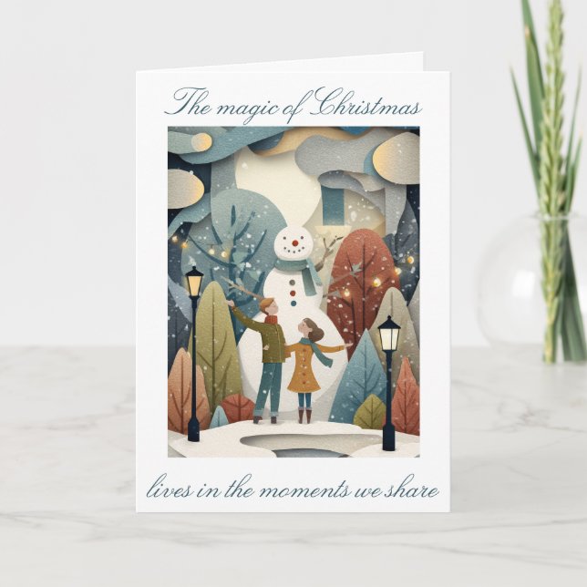 Carte de Noël Whimsical avec conception de papier  (Devant)
