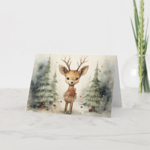 Carte de Noël Whimsical Deer