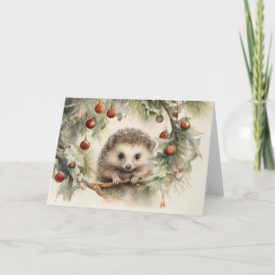 Carte de Noël Whimsical Hérisson