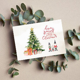 Carte de Noël Whimsical Tree and Elves