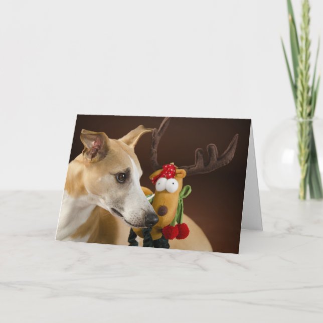 Carte de Noël Whippet (Devant)