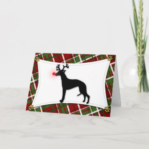 Carte de Noël Whippet Reindeer