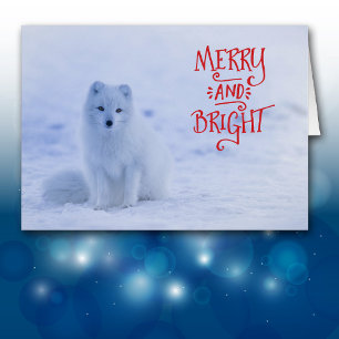 Carte de Noël White Arctic Fox