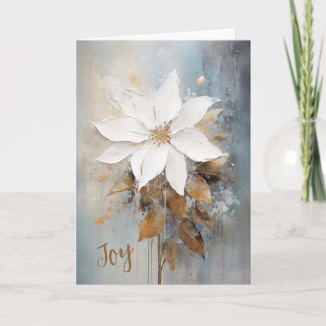 Carte de Noël White Poinsettia (Devant)