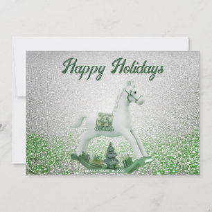 Carte de Noël White Rocse Horse