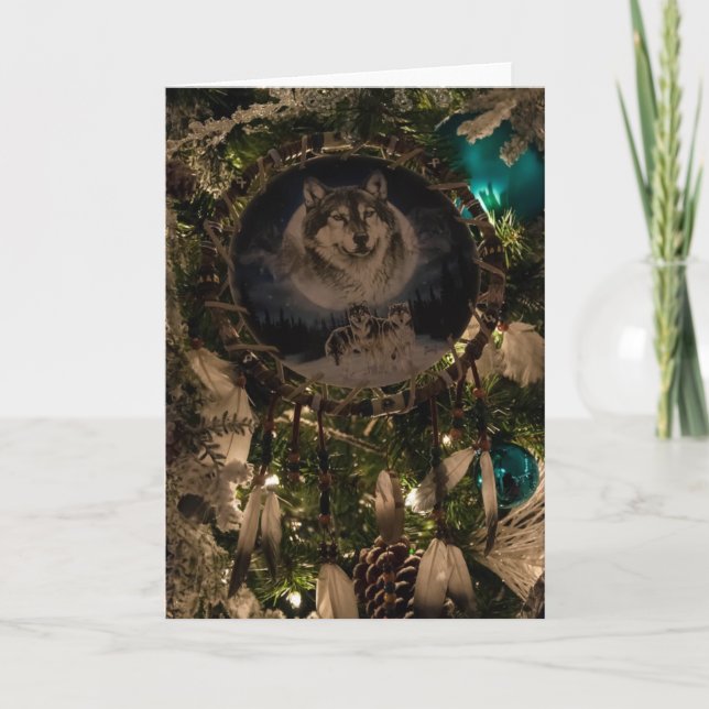 Carte de Noël Wolf Dreamcatcher (Devant)