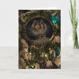Carte de Noël Wolf Dreamcatcher