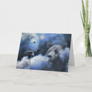 Carte de Noël Wolf, Ours et Aigle