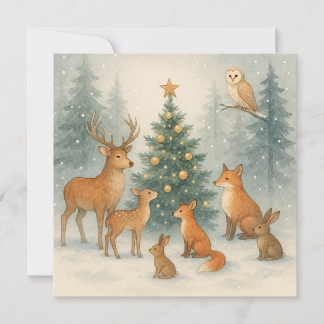 Carte de Noël Woodland (Devant)