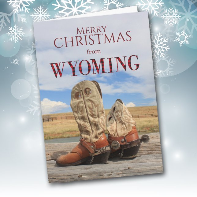 Carte de Noël Wyoming Cowboy Boot (Créateur téléchargé)