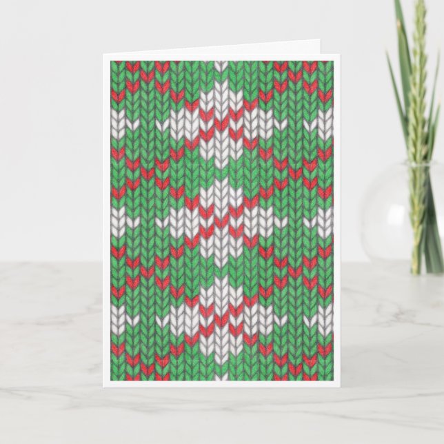 CARTE DE NOËL XMAS ARGYLE TRICOT / Verticale (Devant)