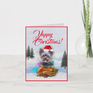 Carte de Noël Yorkie Chien Yappy sur mesure