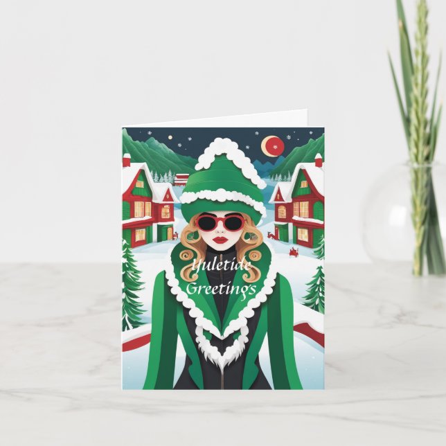 Carte de Noël Yuletide personnalisée (Devant)
