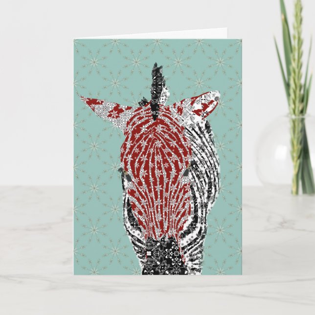 Carte de Noël Zebra (Devant)