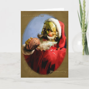Carte de Noël Zombie Père Noël