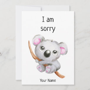 Carte de nom de coala d'excuse mignonne/Je suis dé