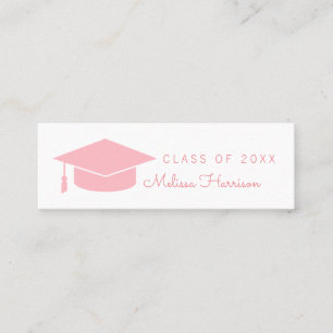 carte de nom de diplômé, classe de femmes, rose