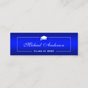 Carte de nom de diplôme - Classy Plain Blue Gradie