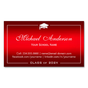 Carte de nom de diplôme - Stylish Plain Red Gradie