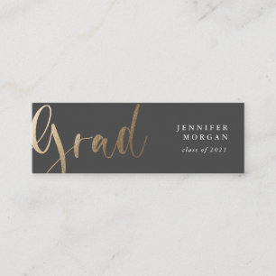 carte de nom de graduation de script or