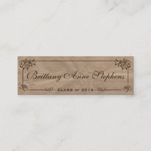 Carte de nom de graduation papier Kraft Brown Inse