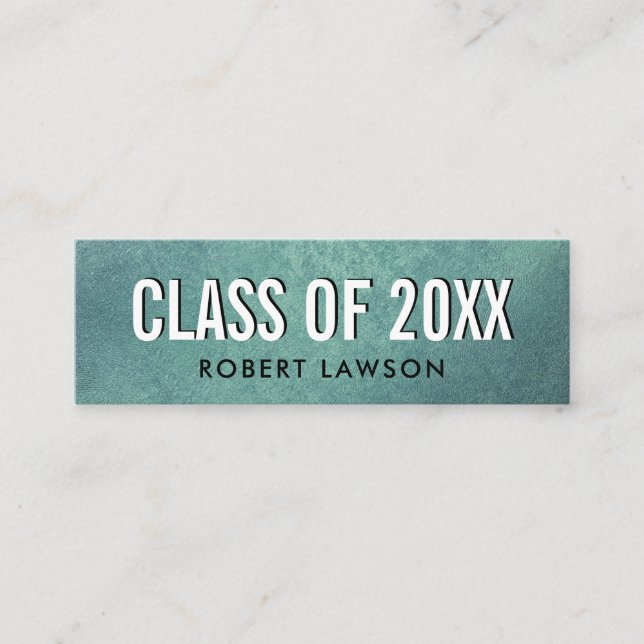 Carte de nom de la classe turquoise en détresse (Devant)