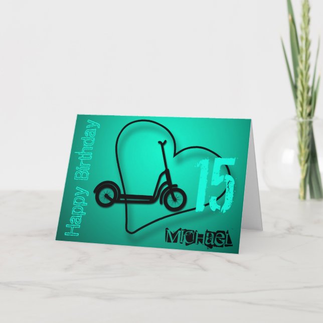 Carte de nom de la Trotinette électrique 15e anniv (Devant)
