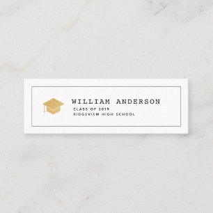 Carte de nom d'insertion de graduation blanc class