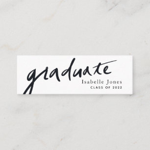 Carte de nom d'insertion de graduation blanc class