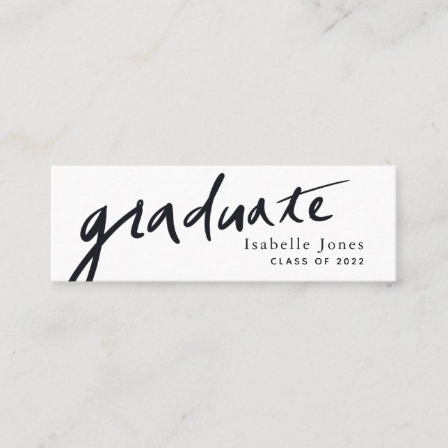 Carte de nom d'insertion de graduation blanc class (Devant)