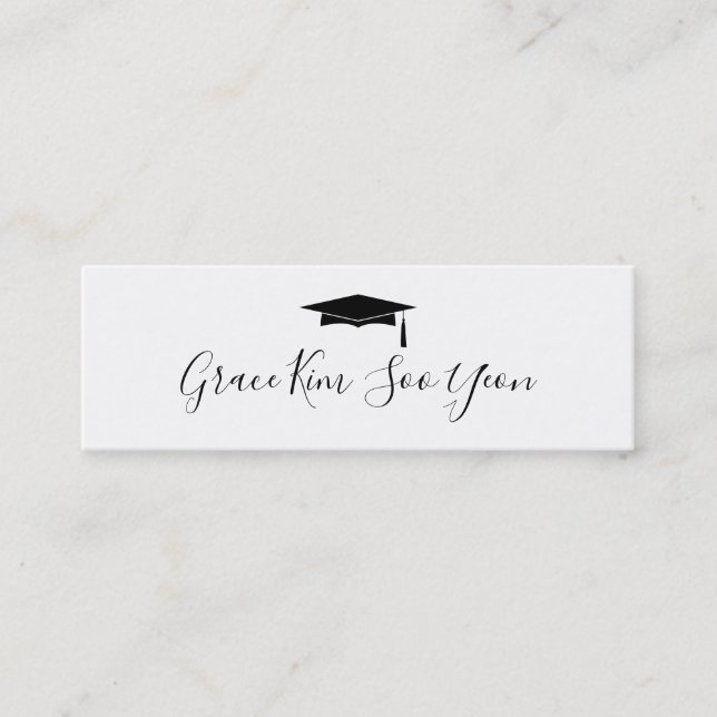 Carte de nom du Faire-part de graduation de script (Devant)