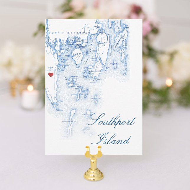 Carte de nom du Mariage Southport Maine modifiable (Southport Maine Wedding Table Name Reception Table Number for a Newagen Seaside Inn Wedding )