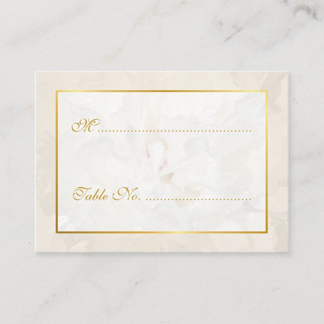 Carte de nom et de numéro de la table mariage d'or (Devant)