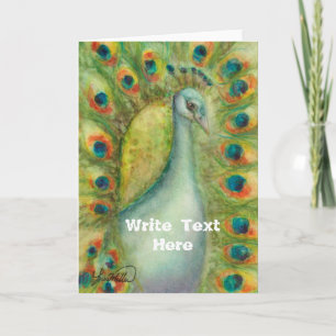 Carte de nom personnalisée Peacock Bird
