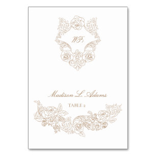 Carte de nom pliable Brown pour ornement classique