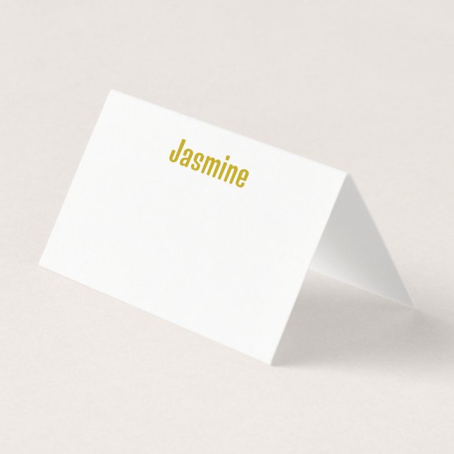 Carte de nom professionnelle Gold Color Calligraph (Front)