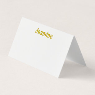Carte de nom professionnelle Gold Color Calligraph