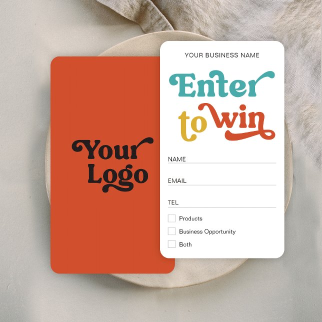 Carte de nom Retro Raffle Logo tendance Billet d'a (Créateur téléchargé)