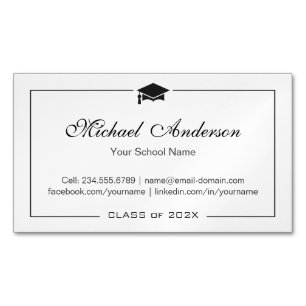 Carte de nom Simple Clean Black and White Graduati