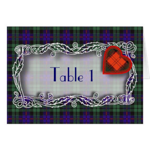 Carte de nombre de Tableau de tartan - Morrison