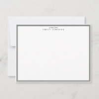 Carte de note à cadre gris classique