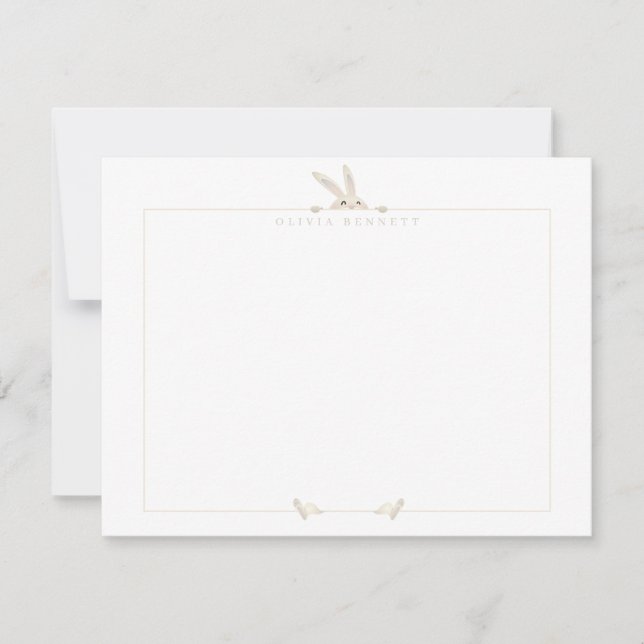 Carte de note à cadre lapin doux (Devant)