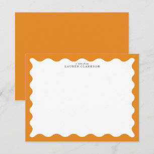 Carte de note à cadre ondulé orange souci
