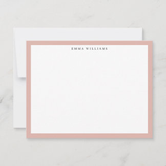 Carte de note à cadre rose tendre