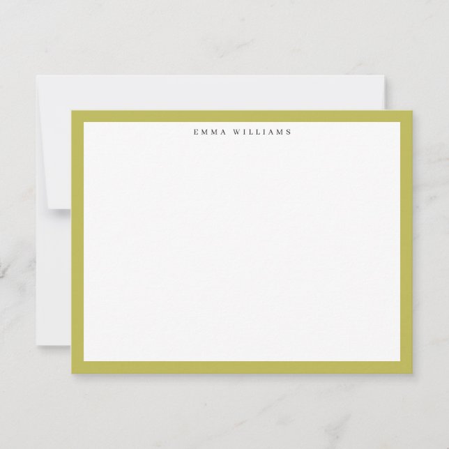 Carte de note à cadre vert citrus (Devant)